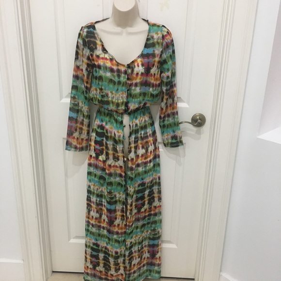 Tie Dye Print Kimono - Picture 1 of 7